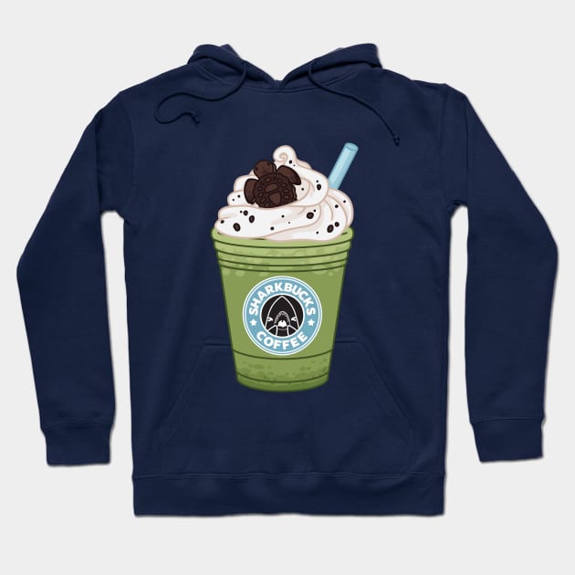 Sharkbucks Frappucino // Matcha Green Sea Turtle Frappe Hoodie by bytesizetreasure